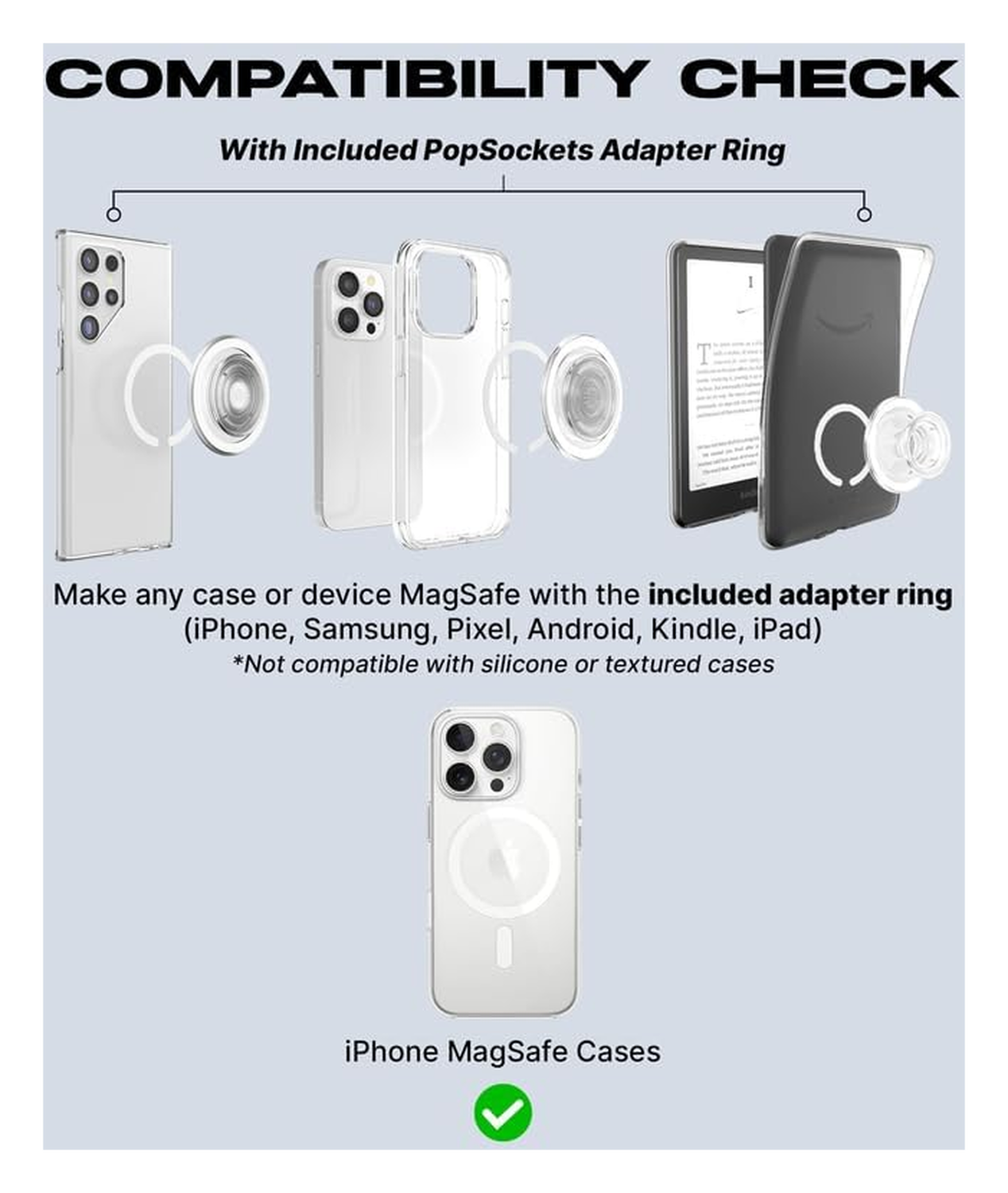 PopSockets PopGrip voor MagSafe Greep en Standaard Venus White afbeelding 4