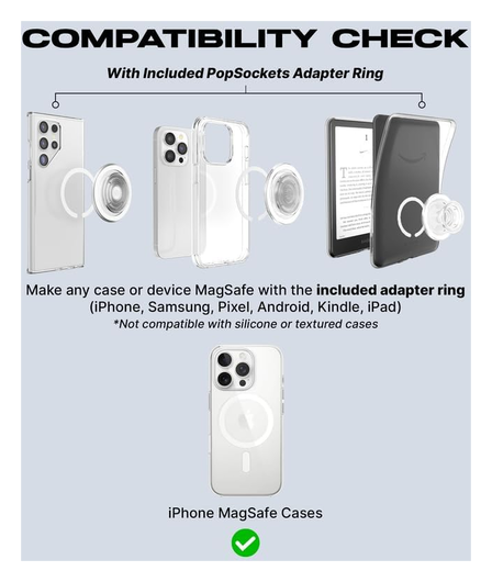 PopSockets PopGrip voor MagSafe Greep en Standaard Venus White afbeelding 4