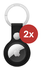Rosso Deluxe Apple AirTag Sleutelhanger Echt Leer Hoesje 2-Pack Zwart afbeelding 2