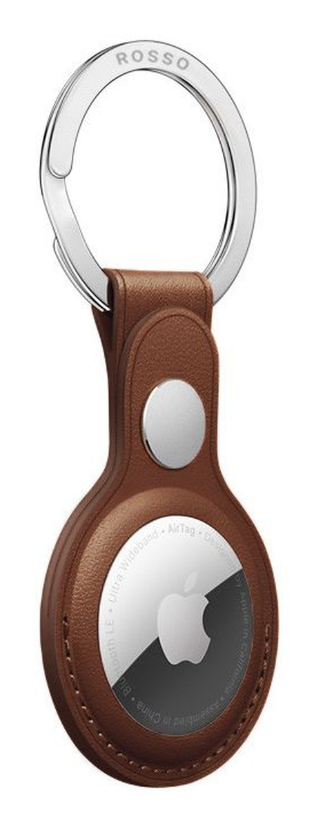 Rosso Deluxe Apple AirTag Sleutelhanger Echt Leer Hoesje 2-Pack Bruin afbeelding 8