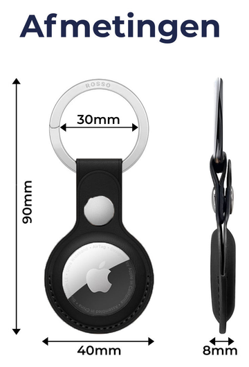 Rosso Deluxe Apple AirTag Sleutelhanger Echt Leer Hoesje 2-Pack Bruin afbeelding 10