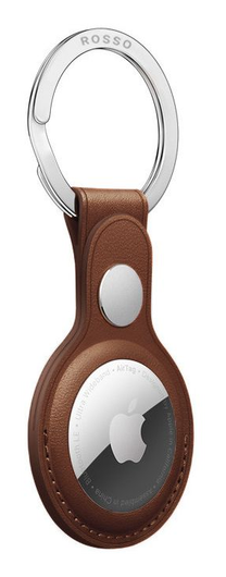 Rosso Deluxe Apple AirTag Sleutelhanger Echt Leer Hoesje 2-Pack Bruin afbeelding 8