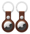 Rosso Deluxe Apple AirTag Sleutelhanger Echt Leer Hoesje 2-Pack Bruin