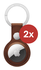 Rosso Deluxe Apple AirTag Sleutelhanger Echt Leer Hoesje 2-Pack Bruin afbeelding 2