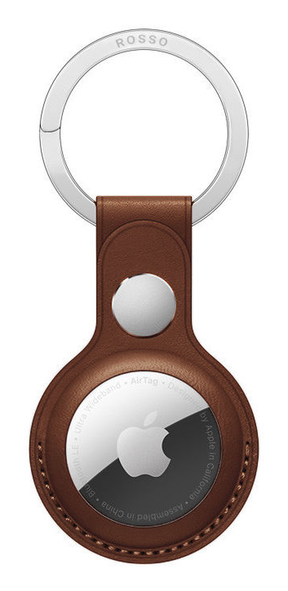 Rosso Deluxe Apple AirTag Sleutelhanger Echt Leer Hoesje 2-Pack Bruin / Zwart afbeelding 2