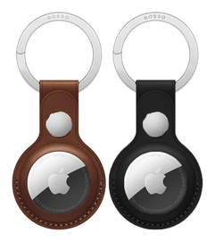 Rosso Deluxe Apple AirTag Sleutelhanger Echt Leer Hoesje 2-Pack Bruin / Zwart afbeelding