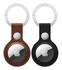 Rosso Deluxe Apple AirTag Sleutelhanger Echt Leer Hoesje 2-Pack Bruin / Zwart afbeelding 1