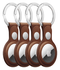 Rosso Deluxe Apple AirTag Sleutelhanger Echt Leer Hoesje 4-Pack Bruin afbeelding 1