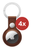 Rosso Deluxe Apple AirTag Sleutelhanger Echt Leer Hoesje 4-Pack Bruin afbeelding 3