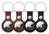 Rosso Deluxe Apple AirTag Sleutelhanger Echt Leer Hoesje 4-Pack Bruin / Zwart afbeelding 2