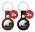 Rosso Deluxe Apple AirTag Sleutelhanger Echt Leer Hoesje 4-Pack Bruin / Zwart afbeelding 3