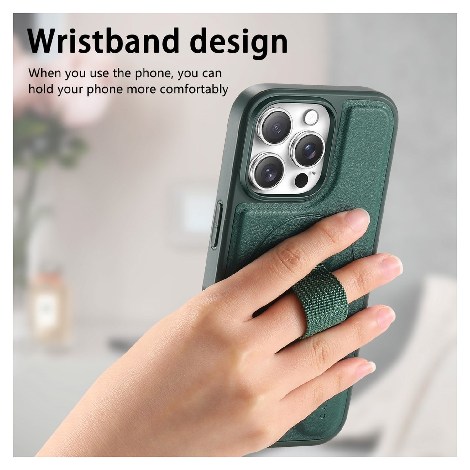 Apple iPhone 14 Pro MagSafe Hoesje met Polsband Groen afbeelding 6