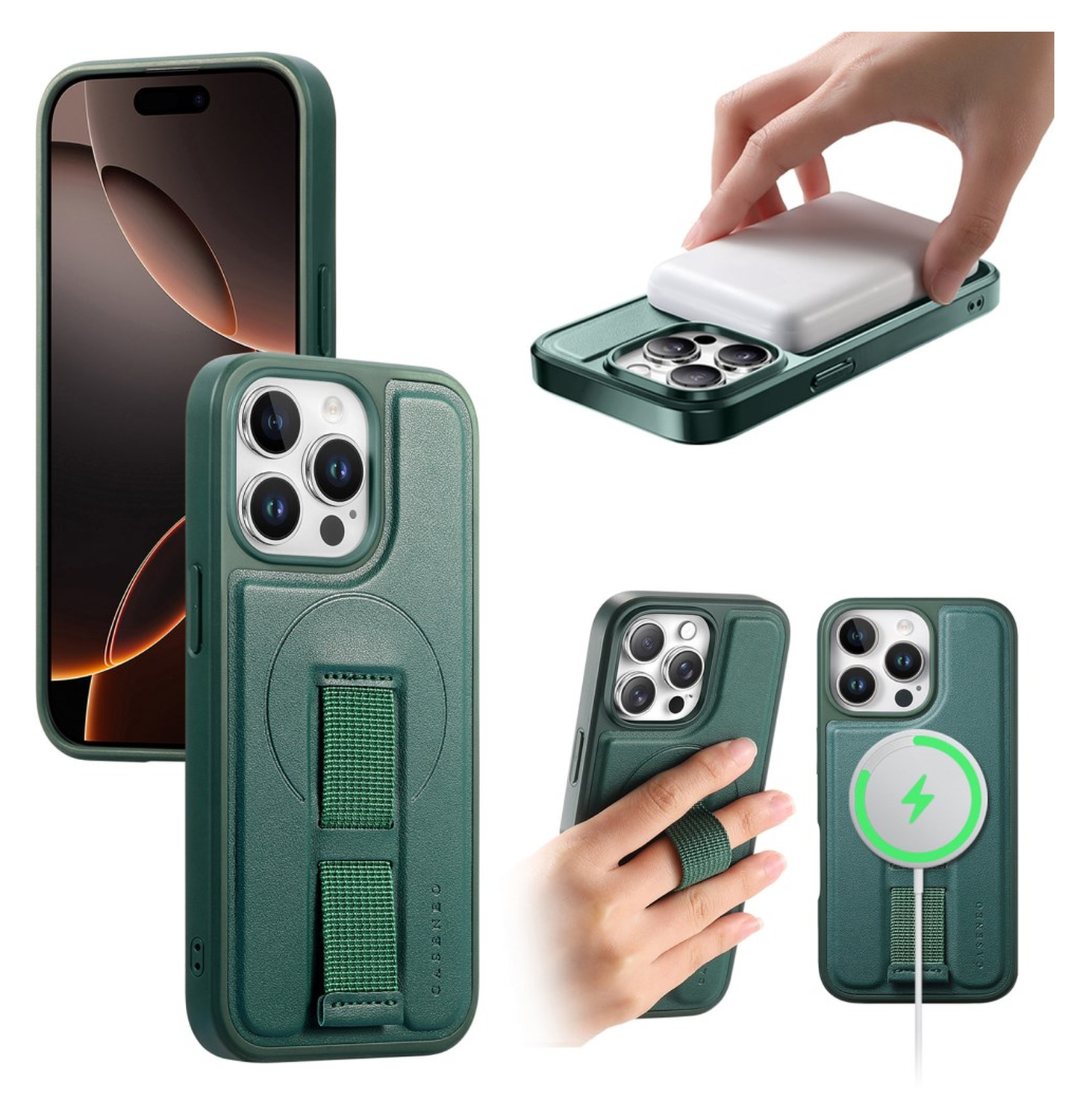 Apple iPhone 14 Pro MagSafe Hoesje met Polsband Groen afbeelding 8
