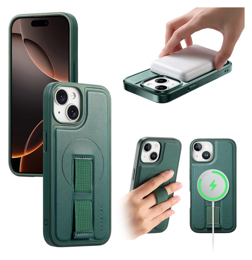 Apple iPhone 15 MagSafe Hoesje met Polsband Groen afbeelding 8