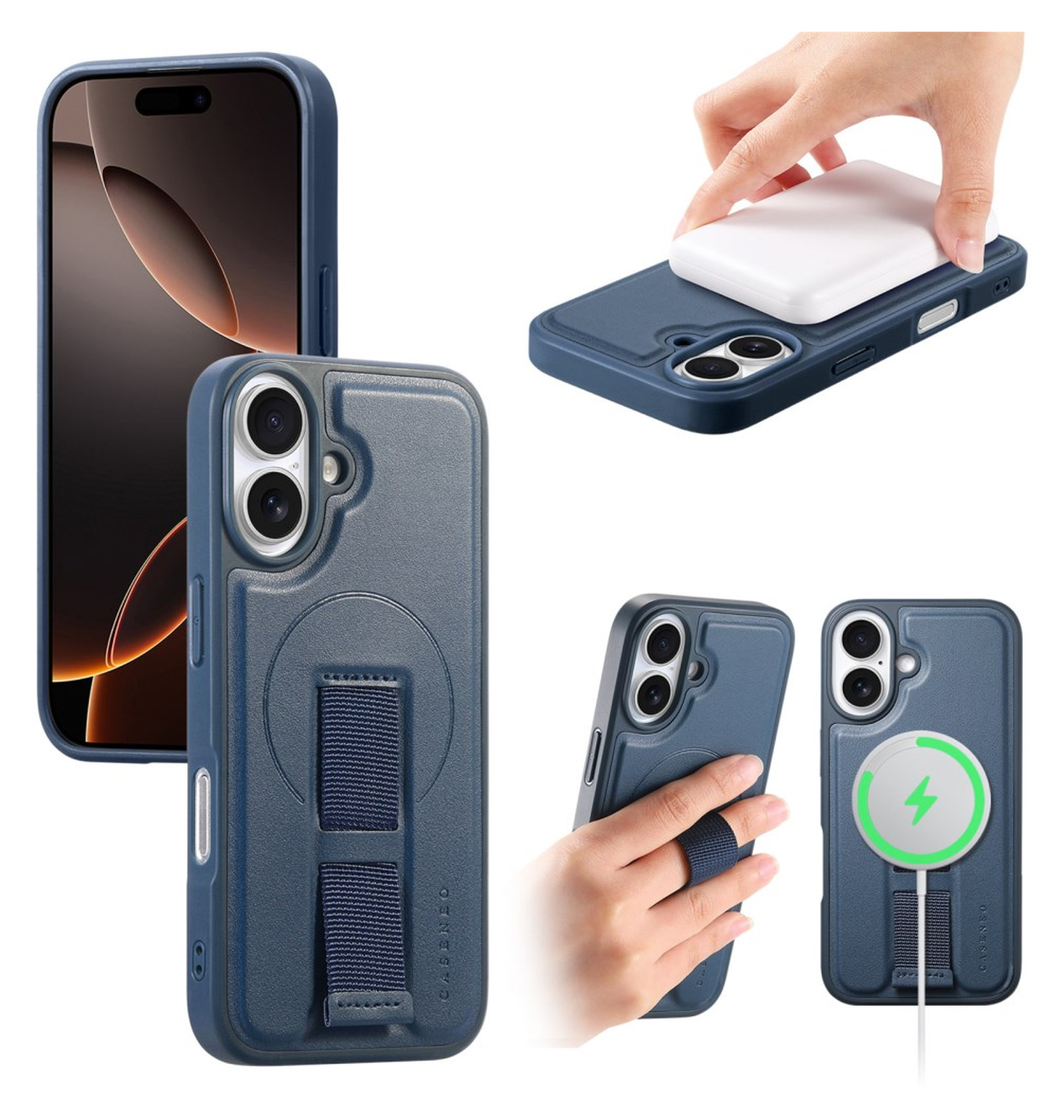 Apple iPhone 16 MagSafe Hoesje met Polsband Blauw afbeelding 8