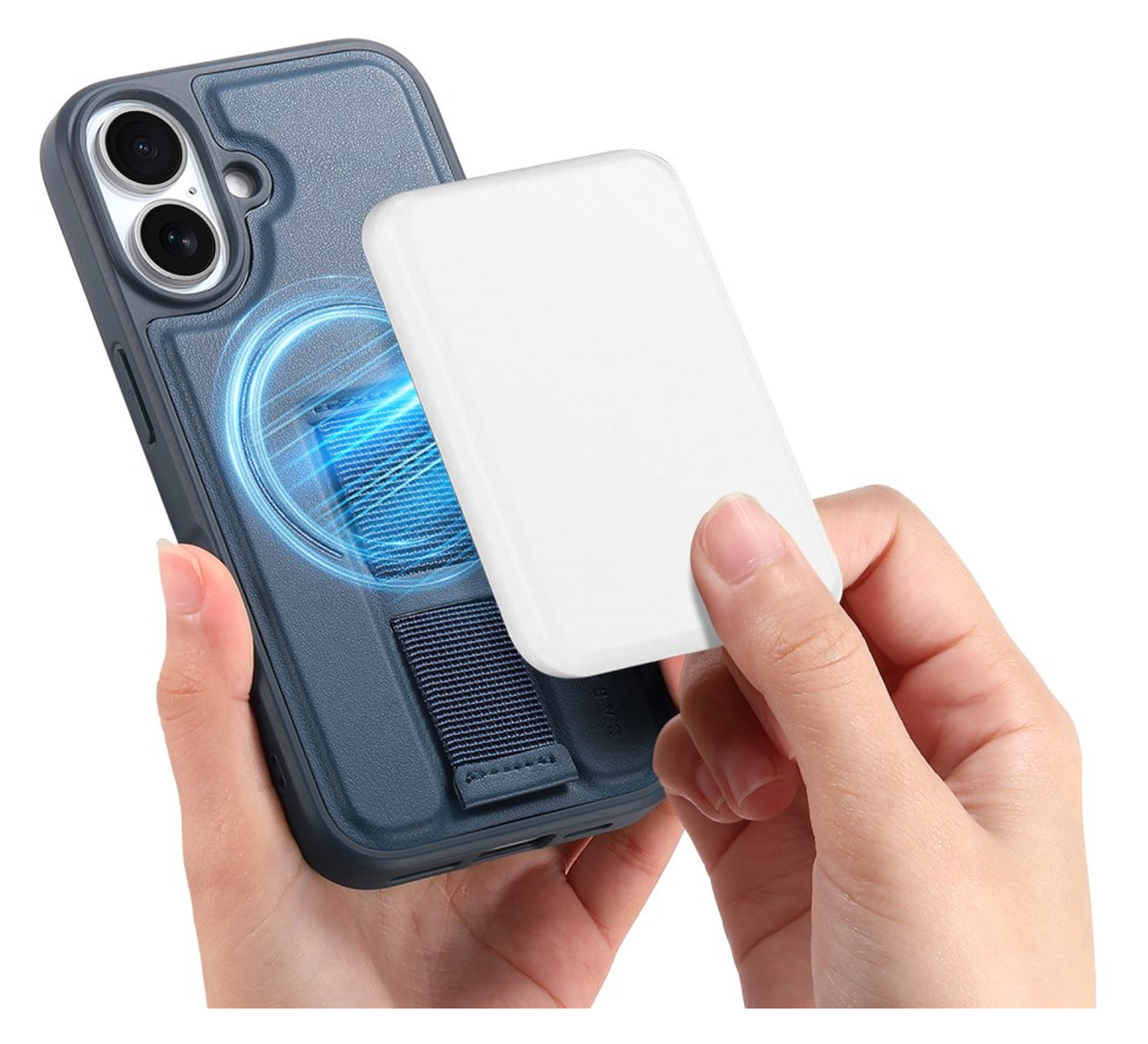 Apple iPhone 16 MagSafe Hoesje met Polsband Blauw afbeelding 9