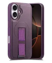 Apple iPhone 16 MagSafe Hoesje met Polsband Paars afbeelding