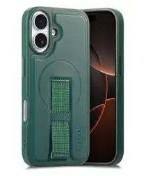 Apple iPhone 16 MagSafe Hoesje met Polsband Groen afbeelding