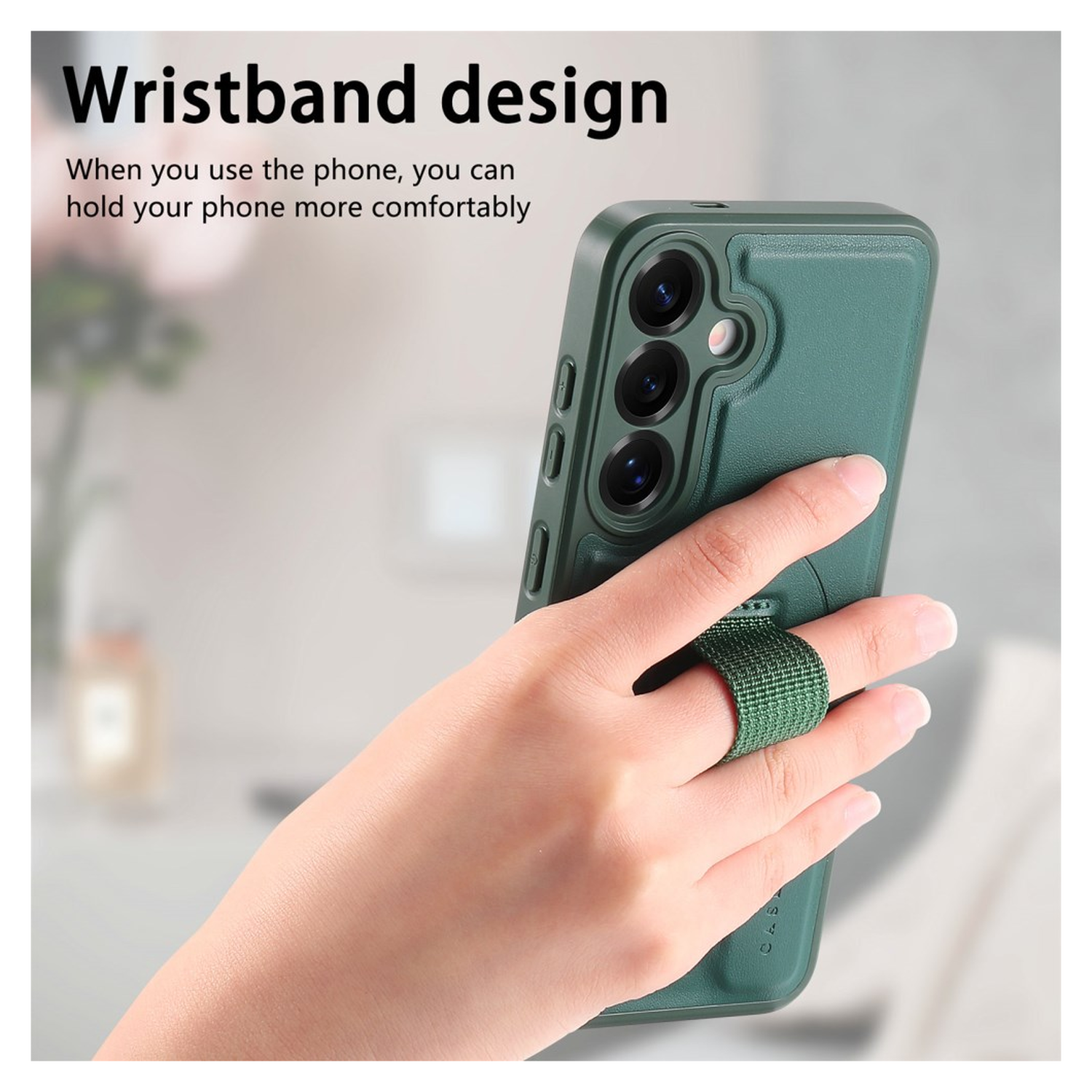 Samsung Galaxy S24 / S25 MagSafe Hoesje met Polsband Groen afbeelding 3