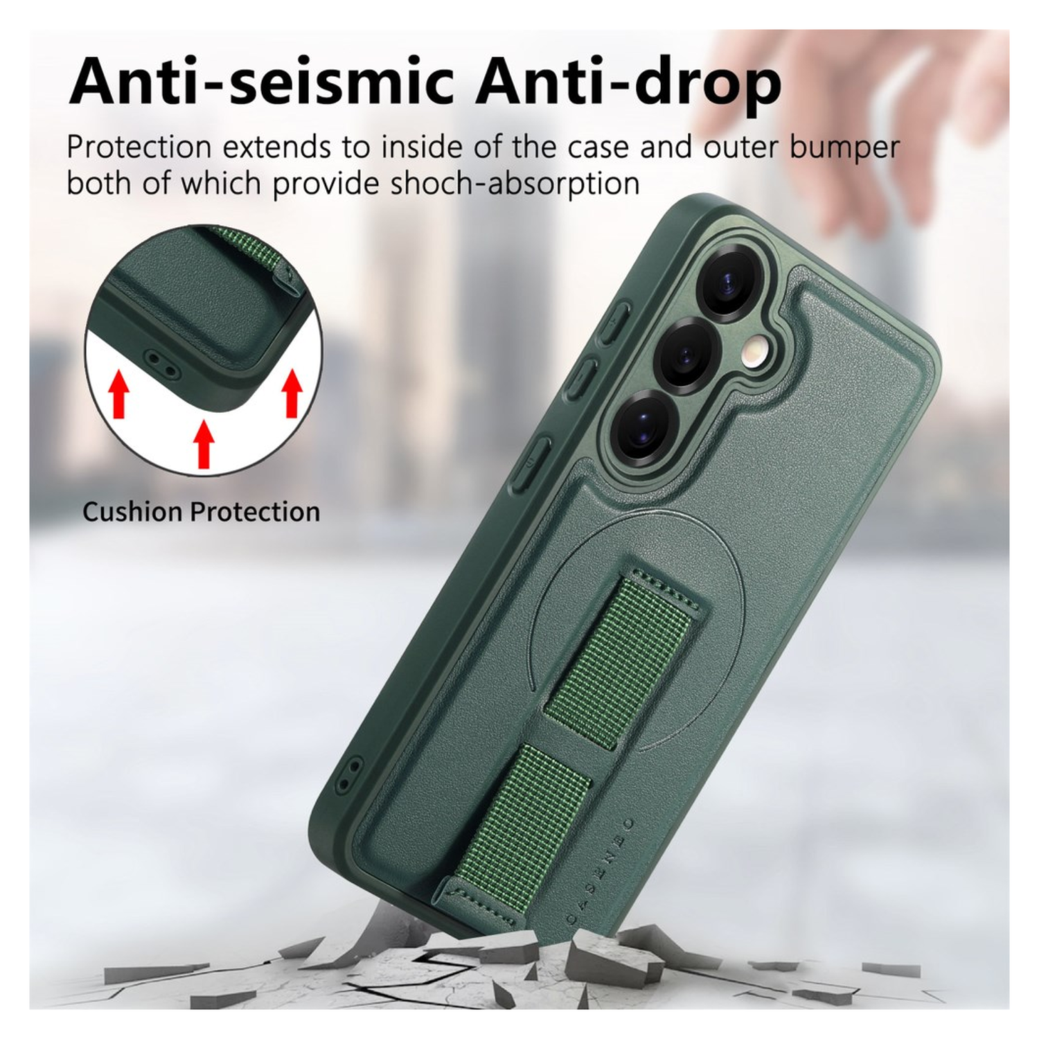 Samsung Galaxy S24 / S25 MagSafe Hoesje met Polsband Groen afbeelding 7