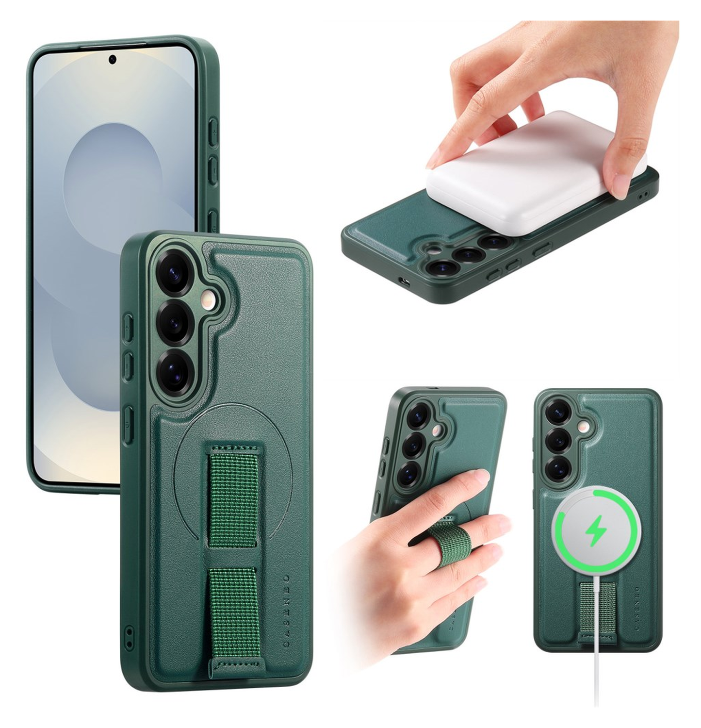 Samsung Galaxy S24 / S25 MagSafe Hoesje met Polsband Groen afbeelding 8