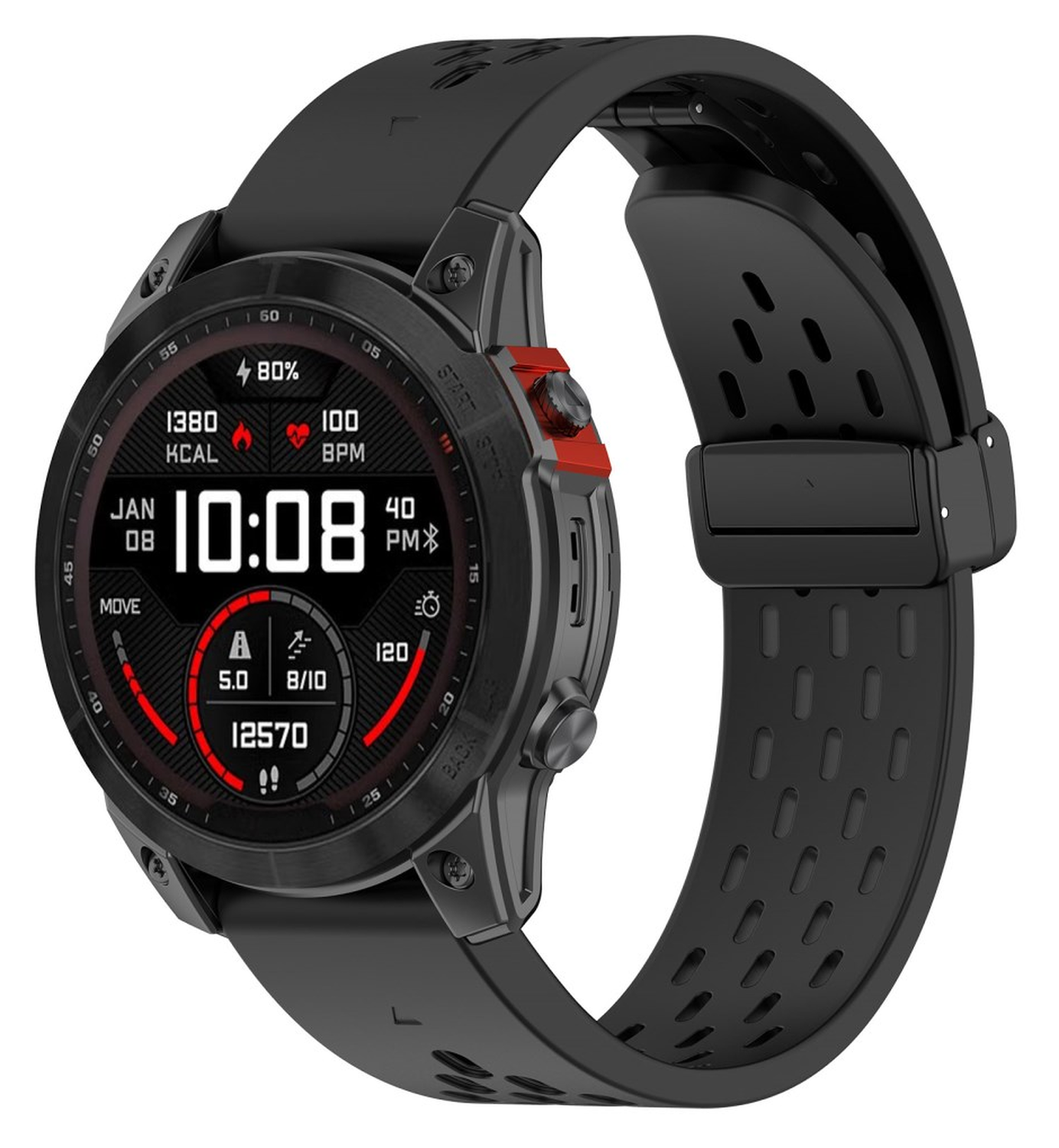 Universeel Garmin Quickfit 20MM Bandje met Gesp Siliconen Zwart afbeelding 4