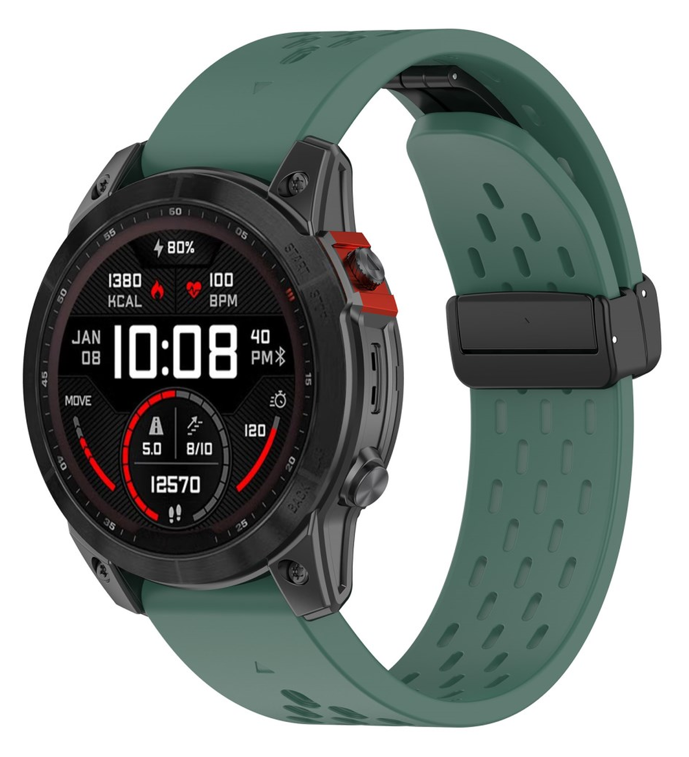 Universeel Garmin Quickfit 20MM Bandje met Gesp Siliconen Groen afbeelding 4