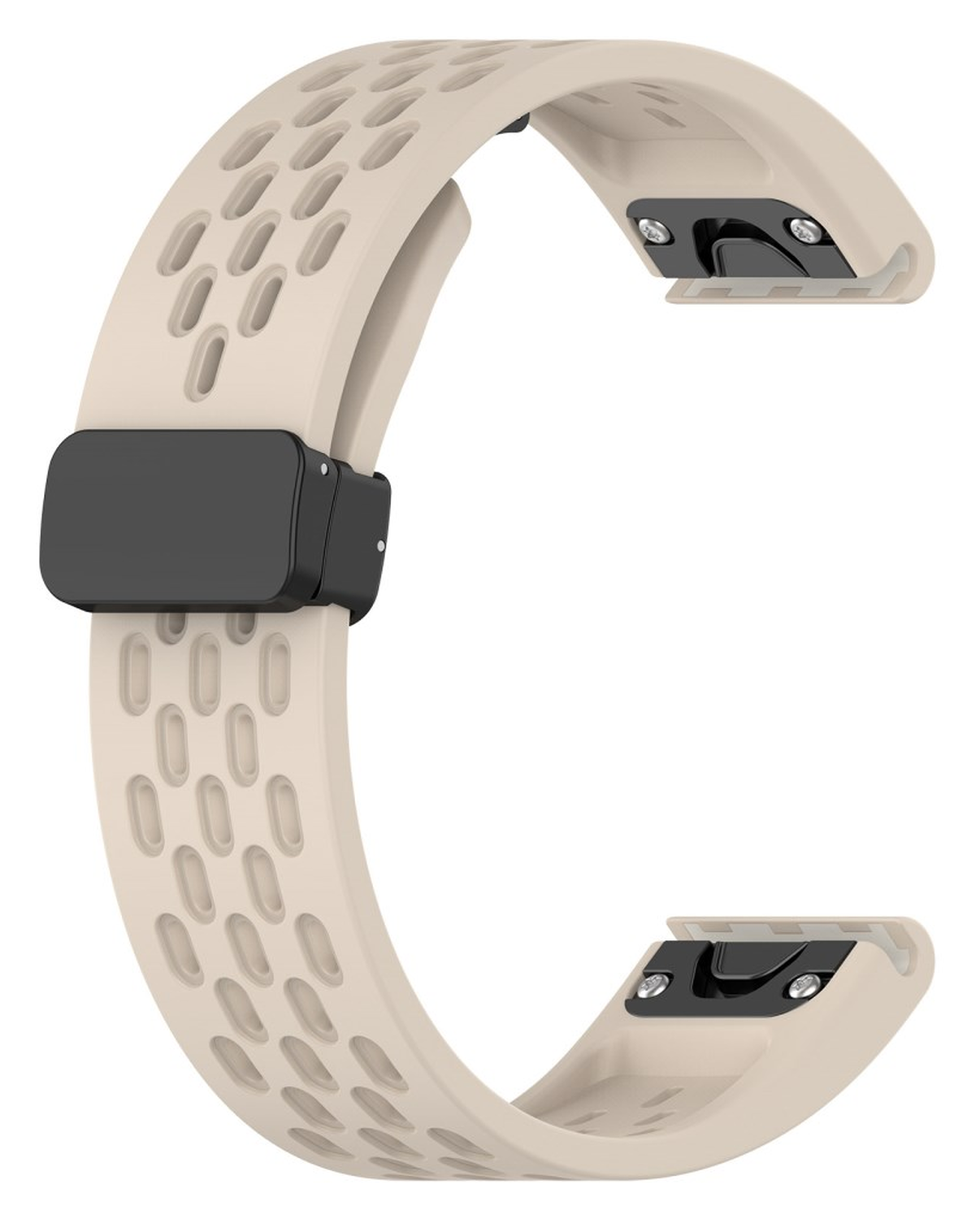 Universeel Garmin Quickfit 20MM Bandje met Gesp Siliconen Beige afbeelding 2