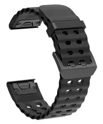 Universeel Garmin Quickfit 26MM Bandje met Gesp Silliconen Zwart afbeelding