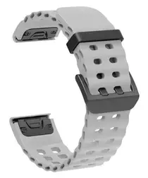 Universeel Garmin Quickfit 26MM Bandje met Gesp Silliconen Grijs afbeelding
