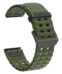 Universeel Garmin Quickfit 26MM Bandje met Gesp Silliconen Groen afbeelding