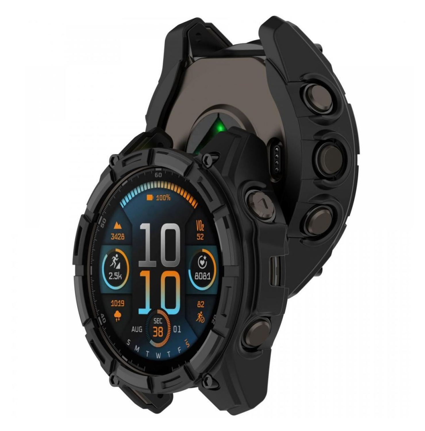 Garmin Fenix 8 47mm Hoesje - TPU Bumper Case - Zwart afbeelding 2