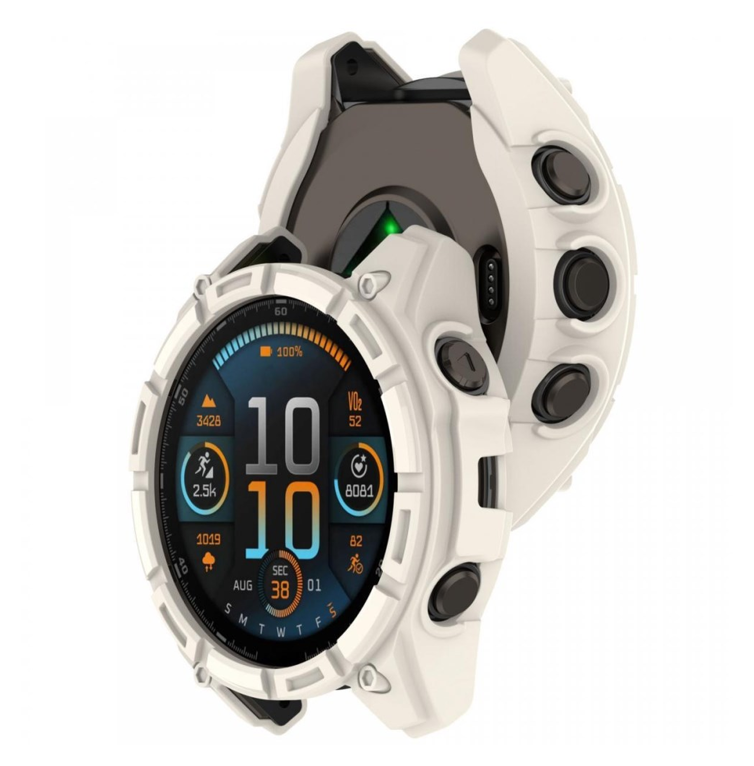 Garmin Fenix 8 47mm Hoesje - TPU Bumper Case - Beige afbeelding 2