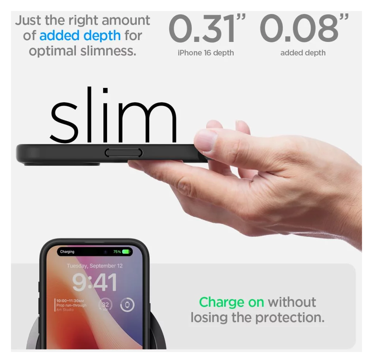 Spigen Ultra Hybrid Apple iPhone 16 Plus Hoesje Back Cover Matte Zwart afbeelding 7