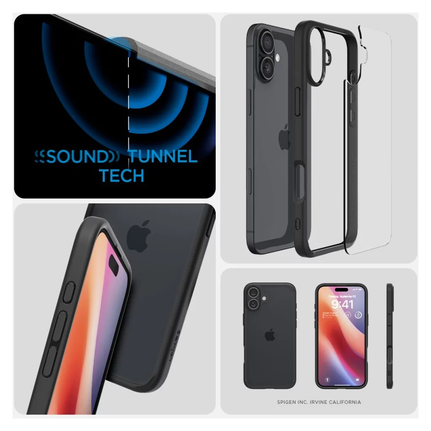 Spigen Ultra Hybrid Apple iPhone 16 Plus Hoesje Back Cover Matte Zwart afbeelding 8