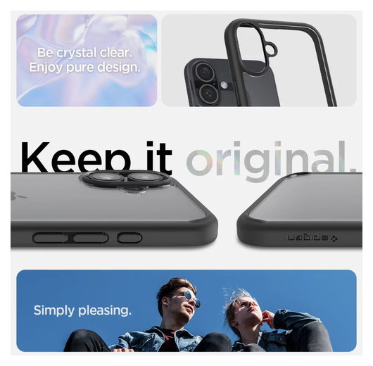 Spigen Ultra Hybrid Apple iPhone 16 Plus Hoesje Back Cover Matte Zwart afbeelding 5