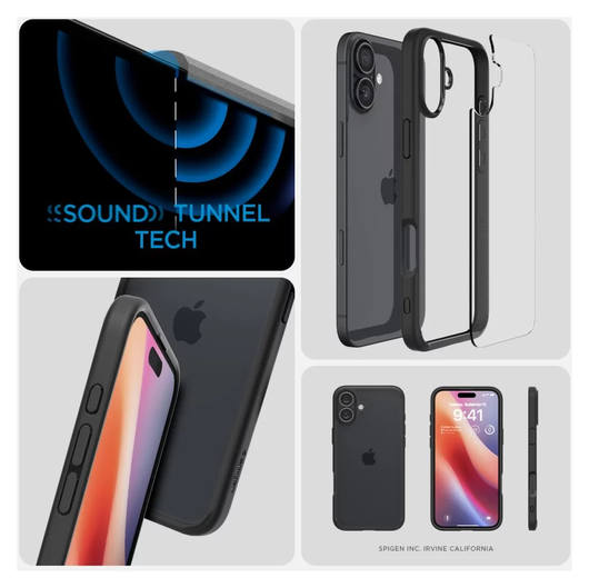 Spigen Ultra Hybrid Apple iPhone 16 Plus Hoesje Back Cover Matte Zwart afbeelding 8