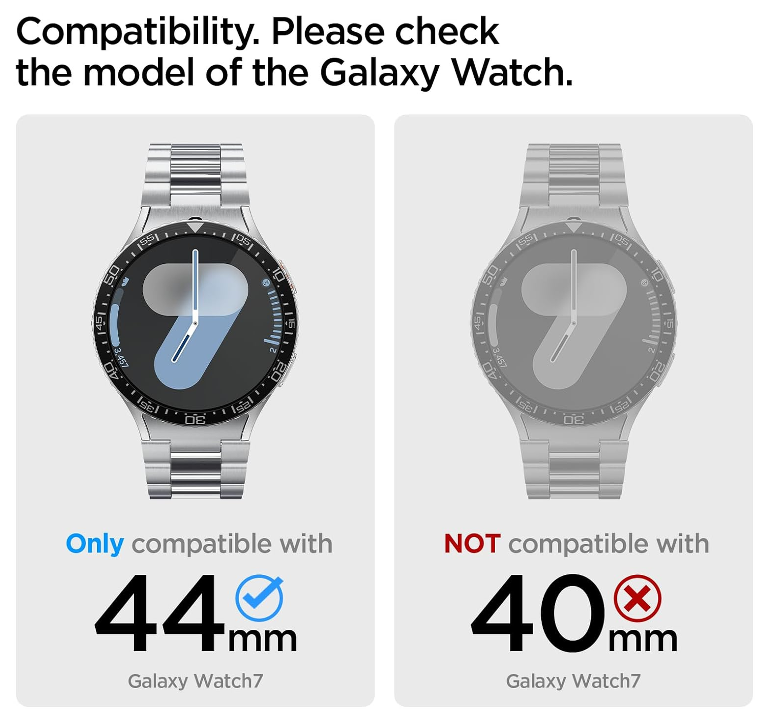 Spigen Samsung Galaxy Watch 7 44MM Bezel Ring Randbeschermer Zwart afbeelding 7