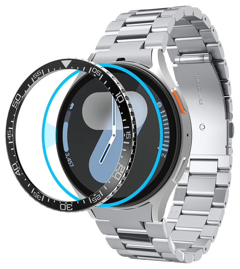 Spigen Samsung Galaxy Watch 7 44MM Bezel Ring Randbeschermer Zwart afbeelding 1