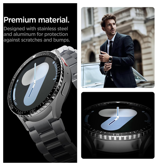Spigen Samsung Galaxy Watch 7 44MM Bezel Ring Randbeschermer Zwart afbeelding 3