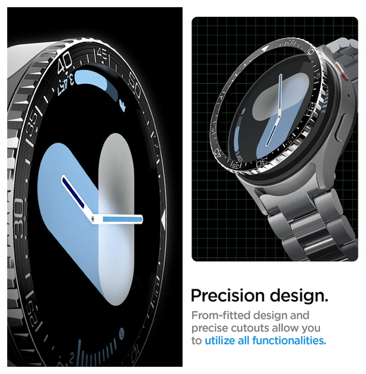 Spigen Samsung Galaxy Watch 7 44MM Bezel Ring Randbeschermer Zwart afbeelding 4