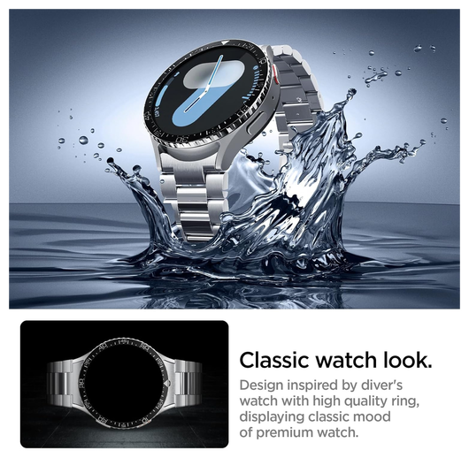 Spigen Samsung Galaxy Watch 7 44MM Bezel Ring Randbeschermer Zwart afbeelding 5