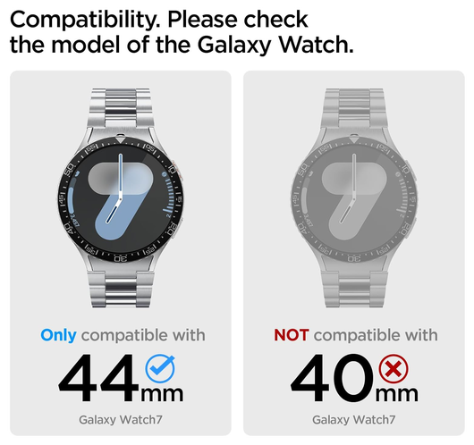 Spigen Samsung Galaxy Watch 7 44MM Bezel Ring Randbeschermer Zwart afbeelding 7