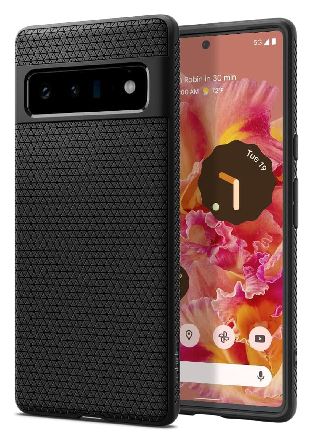 Spigen Liquid Air Google Pixel 6 Pro Hoesje Back Cover Matte Zwart afbeelding 1