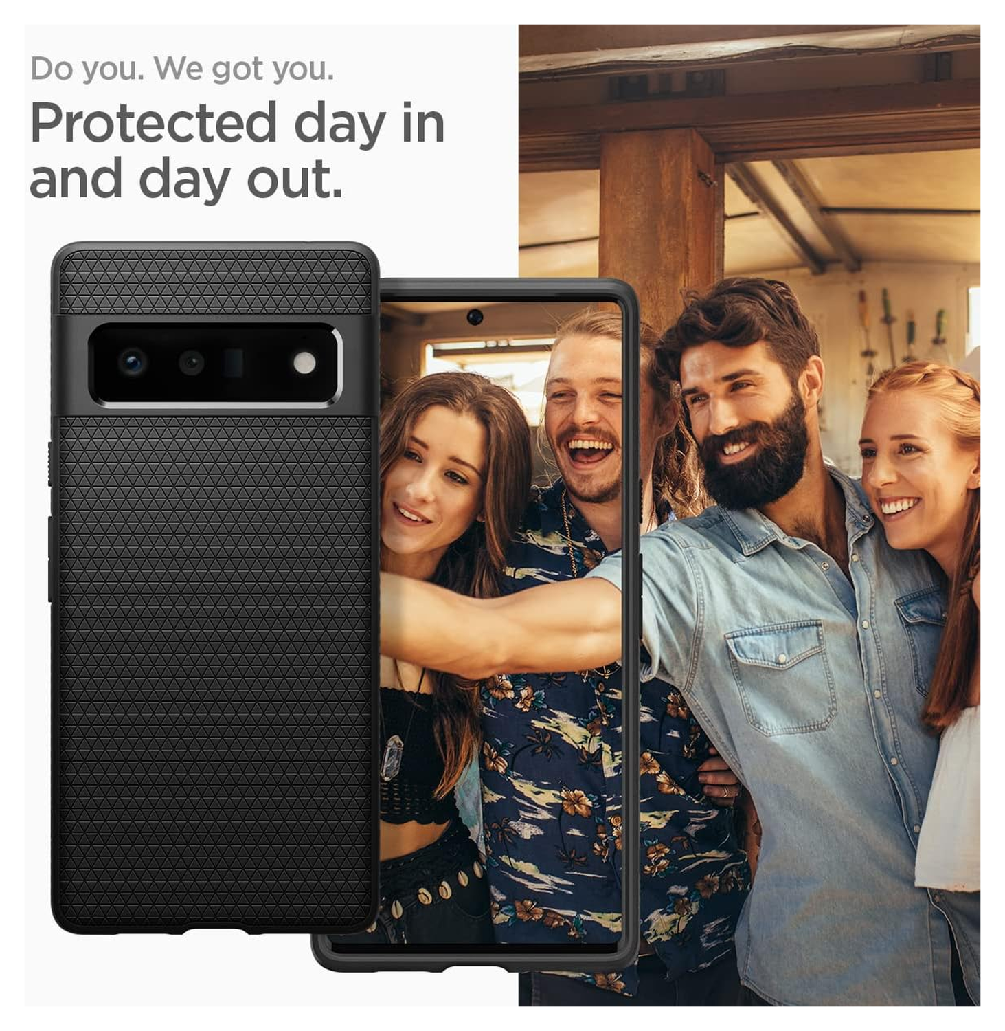 Spigen Liquid Air Google Pixel 6 Pro Hoesje Back Cover Matte Zwart afbeelding 2