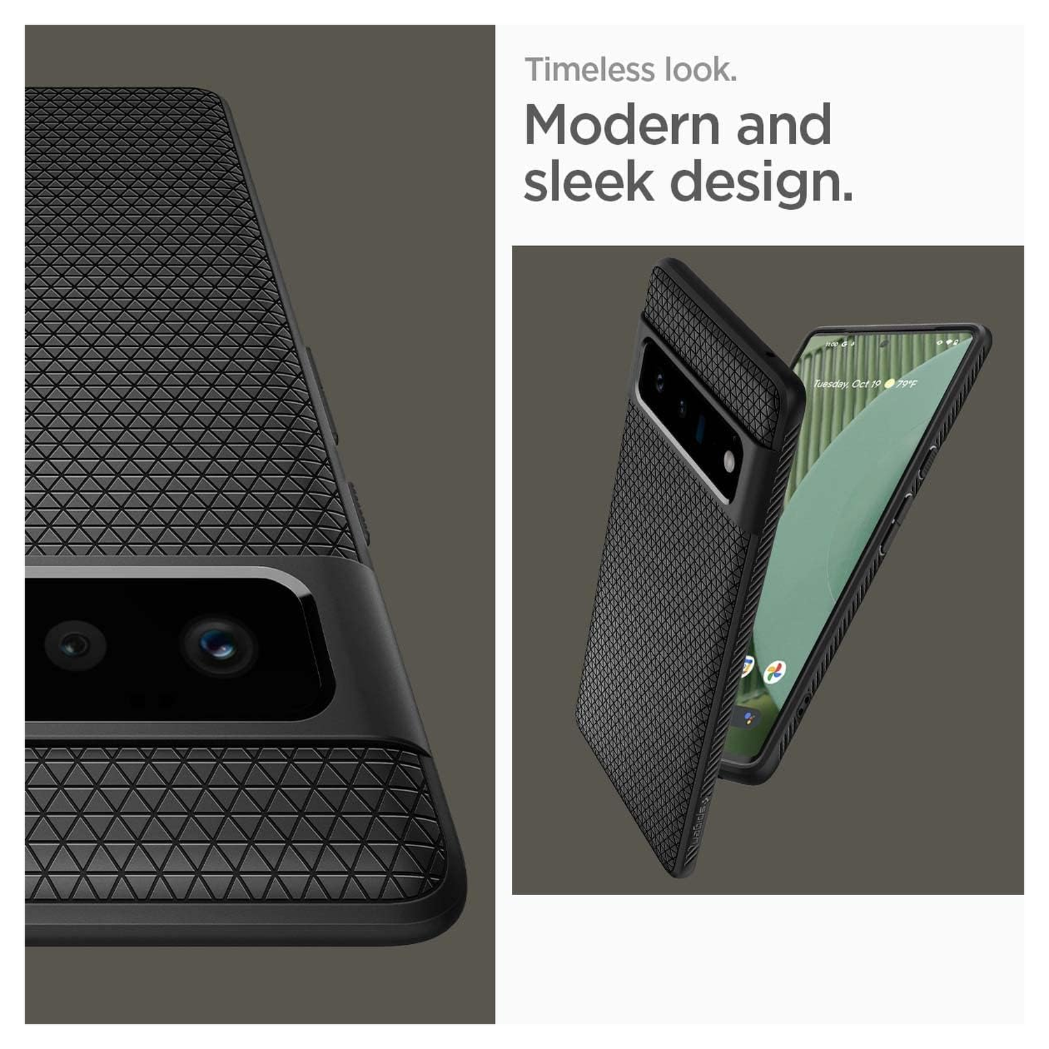 Spigen Liquid Air Google Pixel 6 Pro Hoesje Back Cover Matte Zwart afbeelding 3