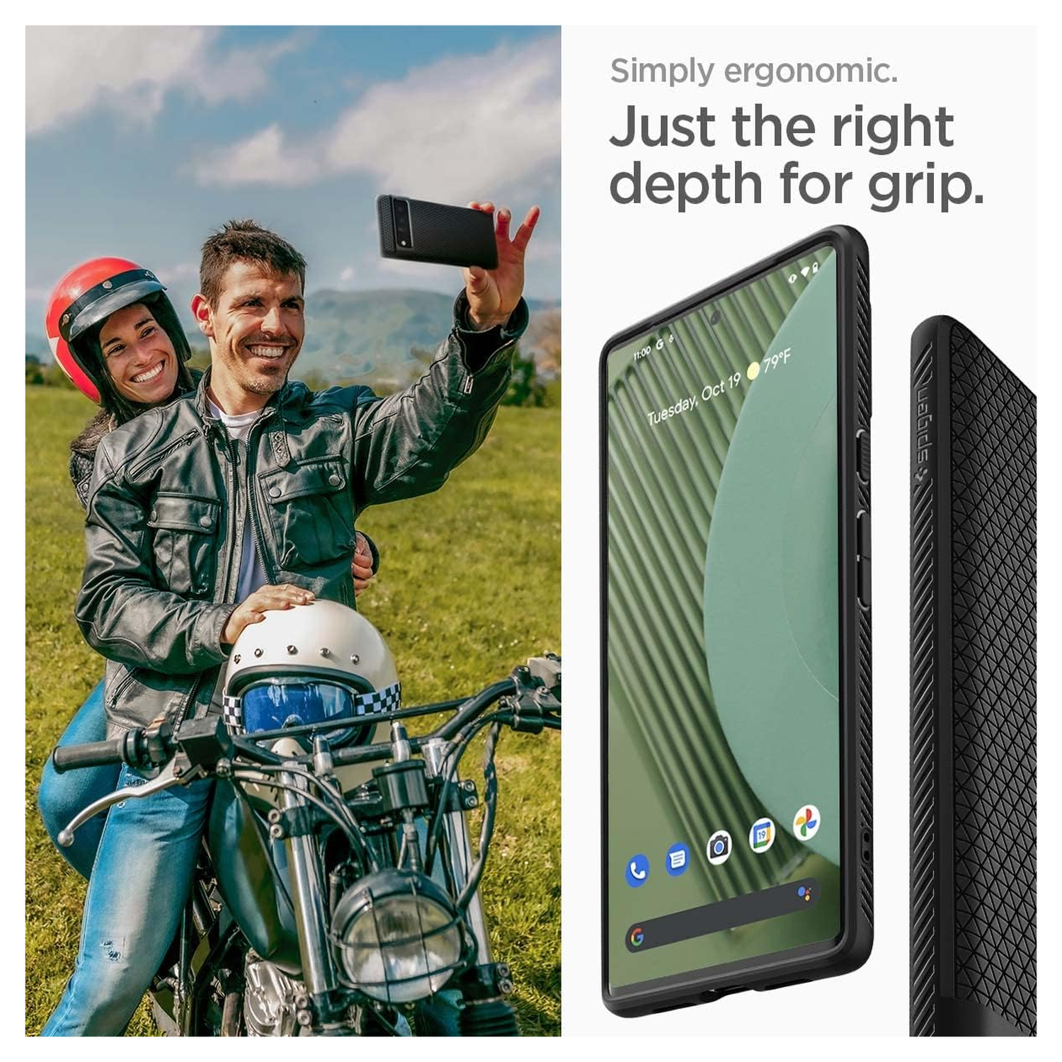 Spigen Liquid Air Google Pixel 6 Pro Hoesje Back Cover Matte Zwart afbeelding 4