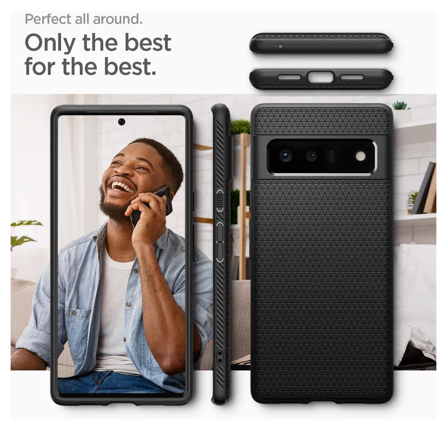 Spigen Liquid Air Google Pixel 6 Pro Hoesje Back Cover Matte Zwart afbeelding 7