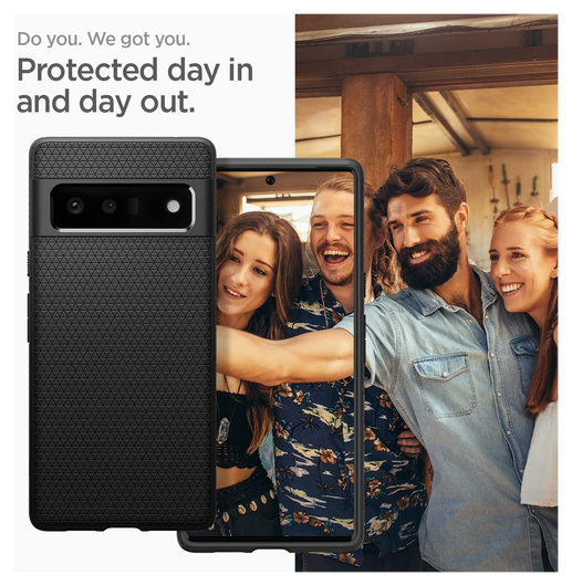 Spigen Liquid Air Google Pixel 6 Pro Hoesje Back Cover Matte Zwart afbeelding 2
