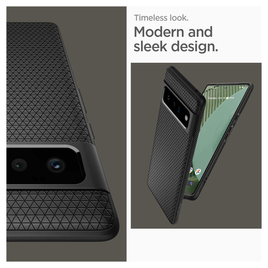 Spigen Liquid Air Google Pixel 6 Pro Hoesje Back Cover Matte Zwart afbeelding 3
